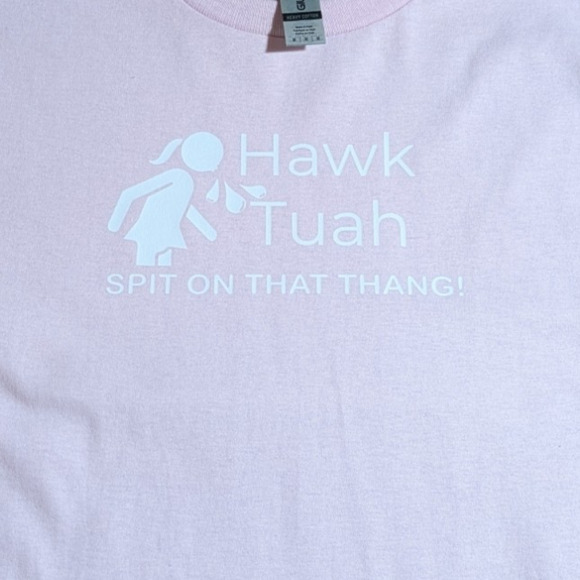 Hawk Tuah Spit On That Thang - Meme  - Light Pink Graphic Tee - Size M - NWOT - Picture 5 of 7